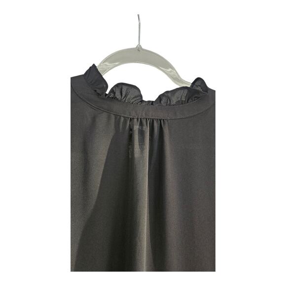 J. Crew Womens XXL Blouse Ruffle Neck/Cuffs Balloon Sleeves Keyhole Closure - Picture 5 of 5